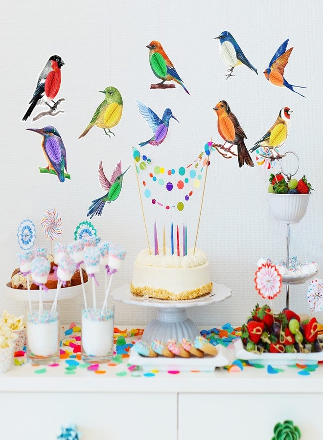 PerKoop 10 Pcs Bird Party Decorations Tropical Bird Honeycomb Paper Cutouts Jungle Rainforest Theme Hanging Parrot Birthday Hawaiian Luau Tiki Party for Home Classroom Supplies - Image 5